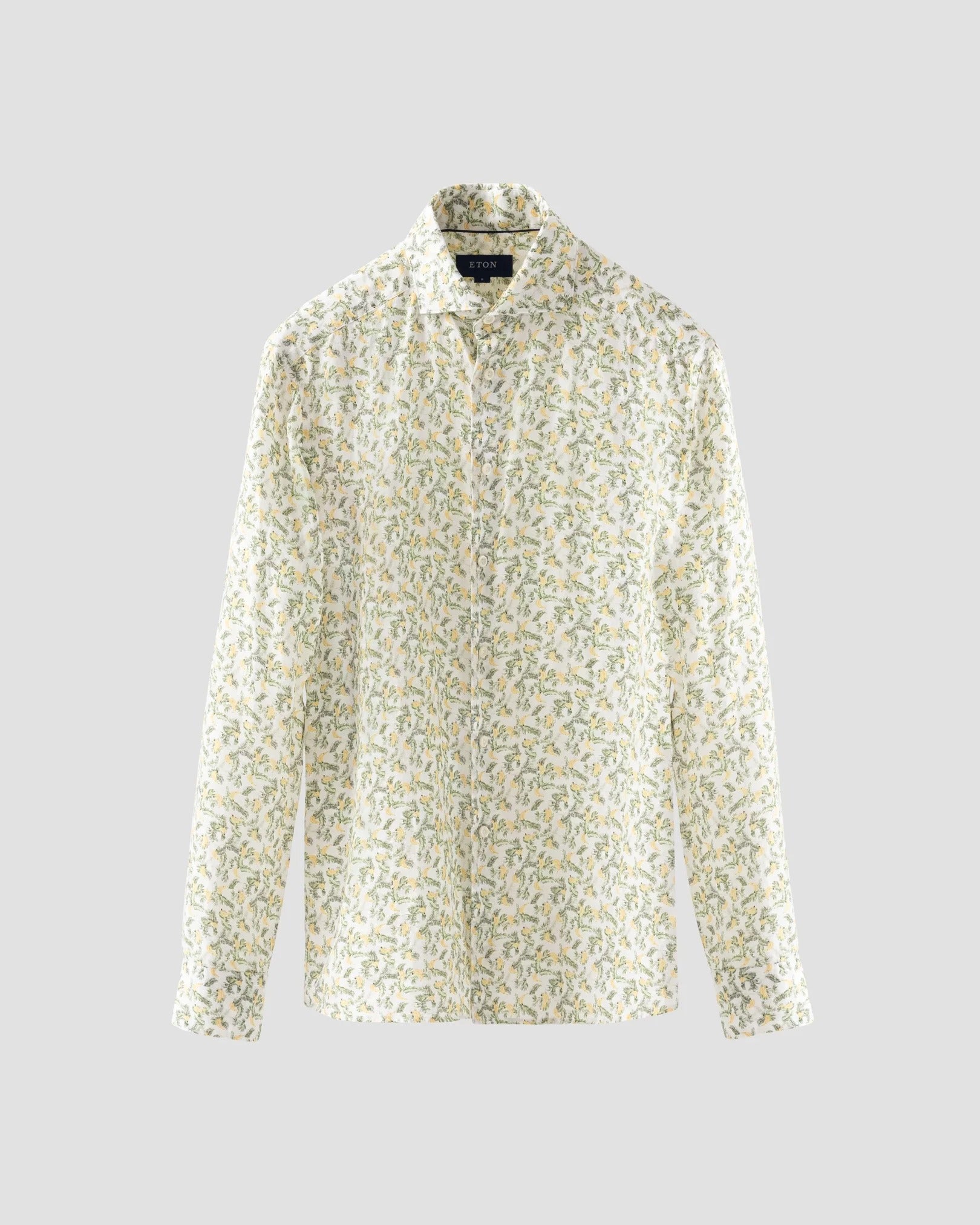 GREEN AND YELLOW BANANA PRINT LINEN SHIRT