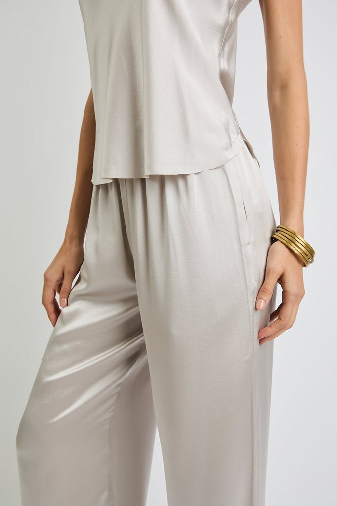LIZ SILK PANT - PEARL