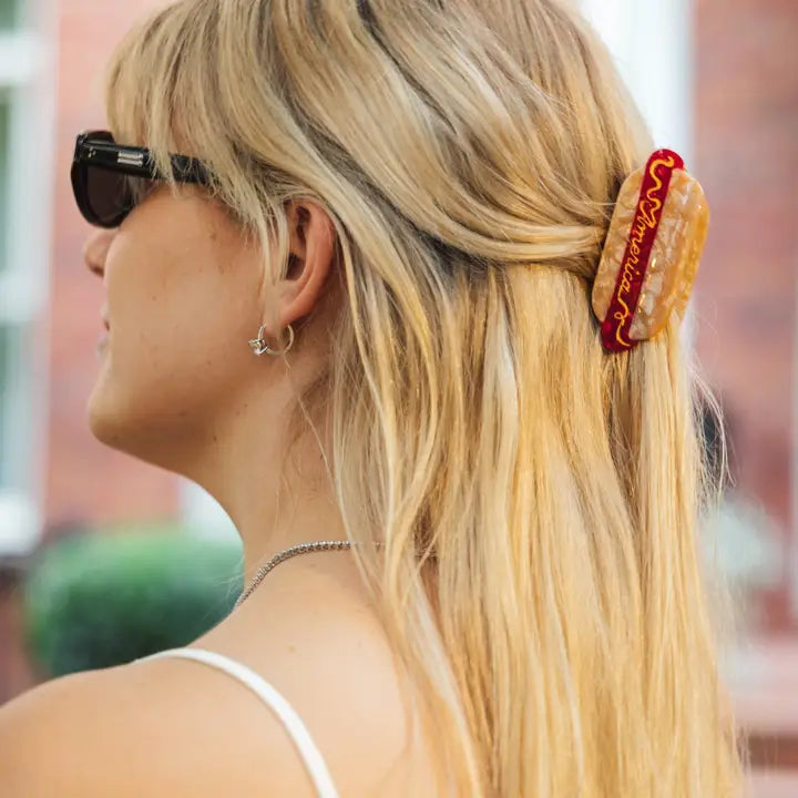 HAND PAINTED AMERICA HOTDOG CLAW CLIP