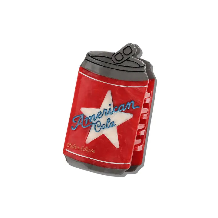 HAND PAINTED AMERICAN COLA CAN CLAW HAIR CLIP