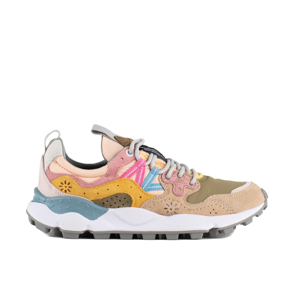 YAMANO 3 WOMAN SUEDE NYLON SNEAKER - DARK ROSE/CHESTNUT
