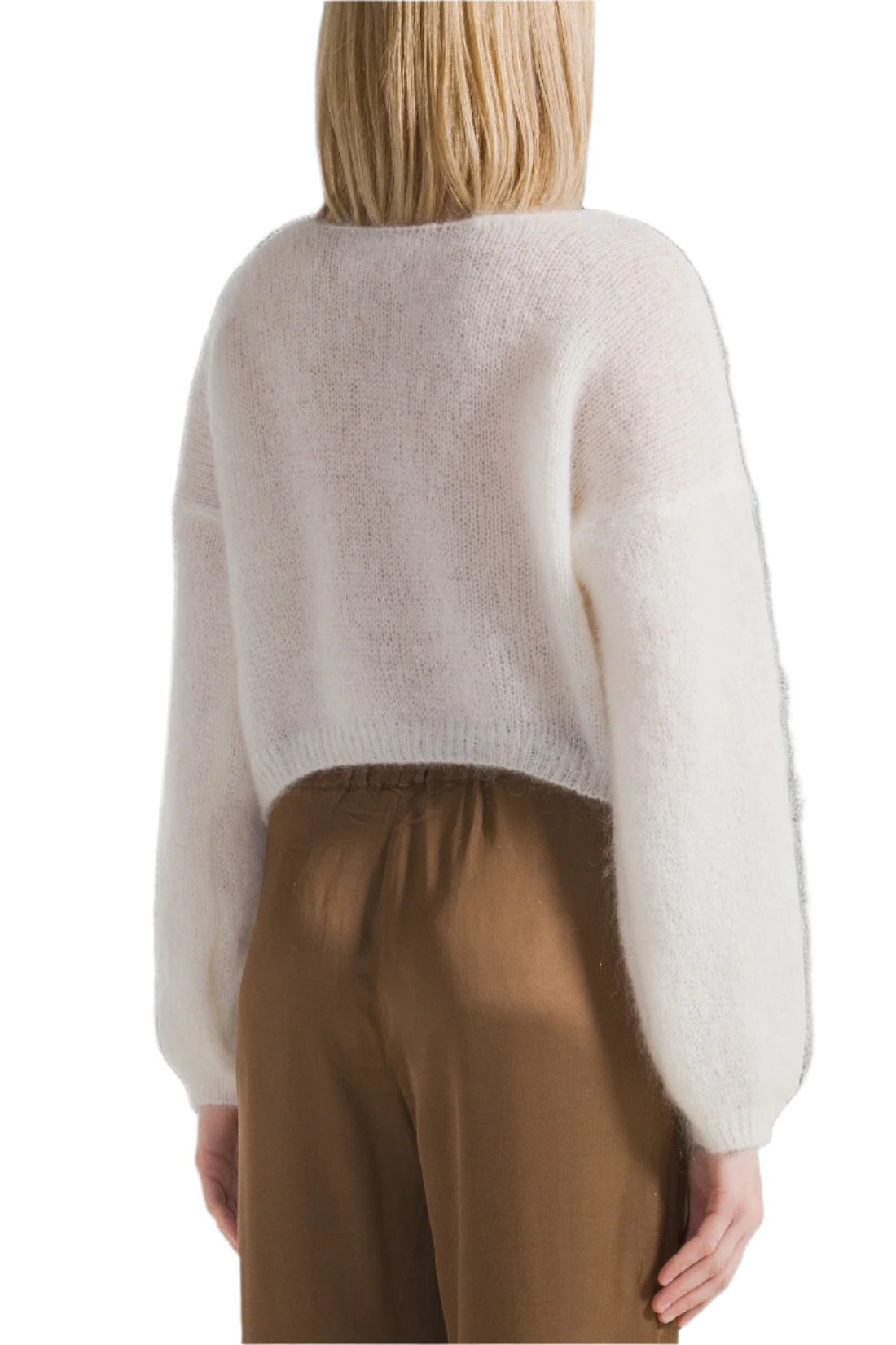 CORNELIA CROPPED CARDIGAN - WHITE