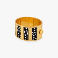 CRYSTAL STRIPED FEATHER CUFF BRACELET