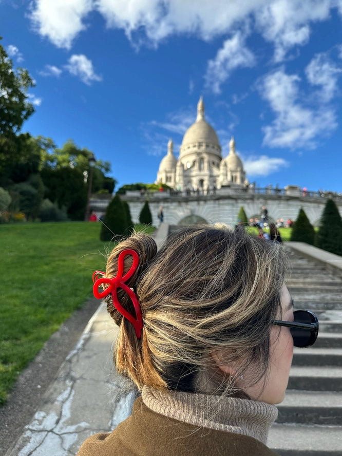 BALLET BOW HAIR CLIP- RED