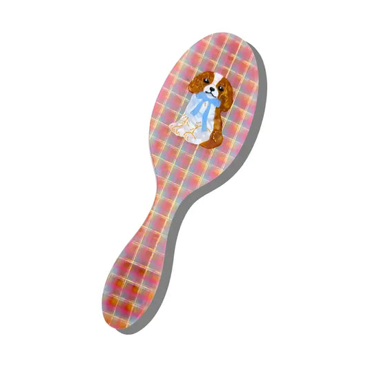 HAND PAINTED KING CHARLES AMAZING HAIR DAY BRUSH