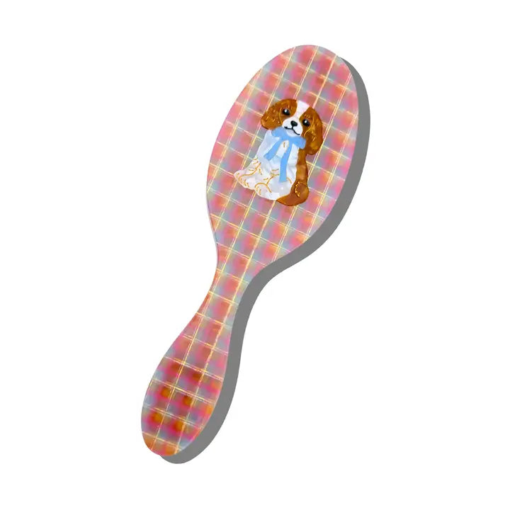 HAND PAINTED KING CHARLES AMAZING HAIR DAY BRUSH