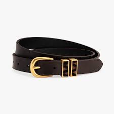 OVER THE MOON MADDIE LEATHER BELT WITH FEATHER DETAIL - CHOCOLATE TURKEY