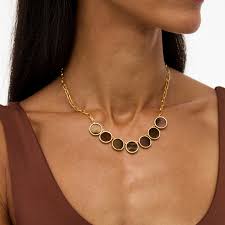 ELLIE FEATHER MULTI BEZEL NECKLACE