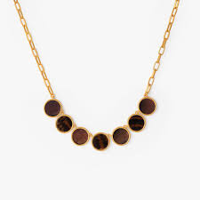 ELLIE FEATHER MULTI BEZEL NECKLACE
