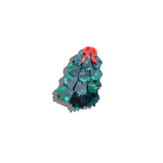 HAND PAINTED ORIGAMI HOLIDAY TREE CLAW CLIP-GREEN