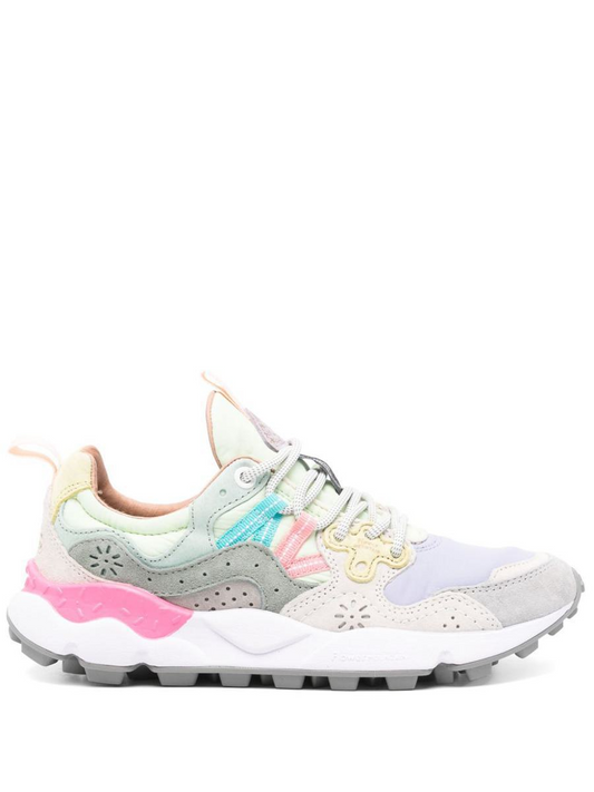 YAMANO 3 WOMAN SUEDE NYLON SNEAKER - LIGHT GREY/LILAC