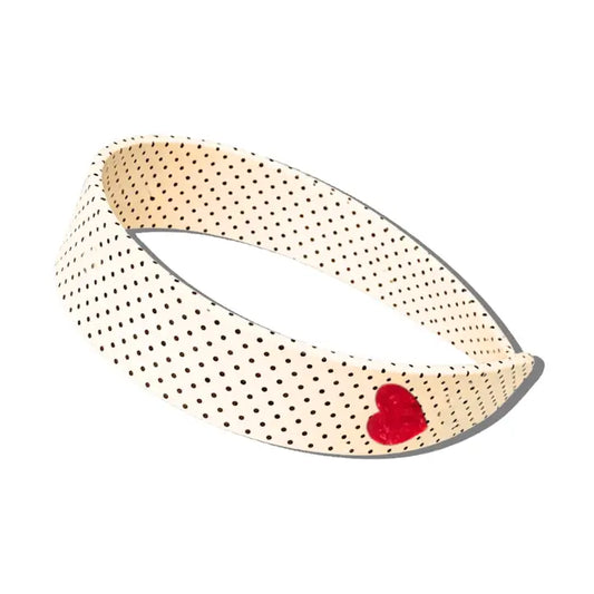 HAND PAINTED HEART HEADBAND- POLKA DOT
