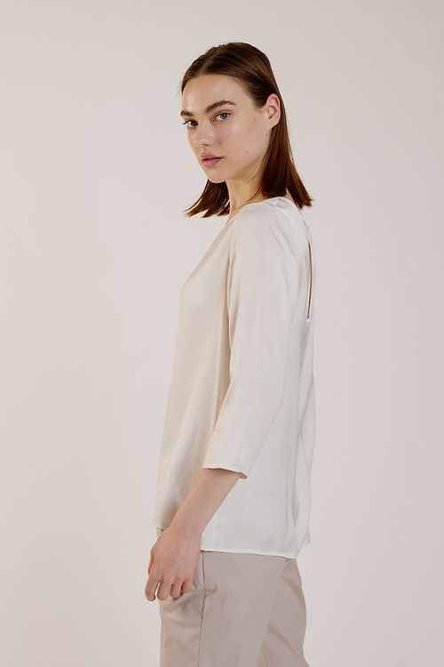 CLASSIC FLOWING BLOUSE - WHITE