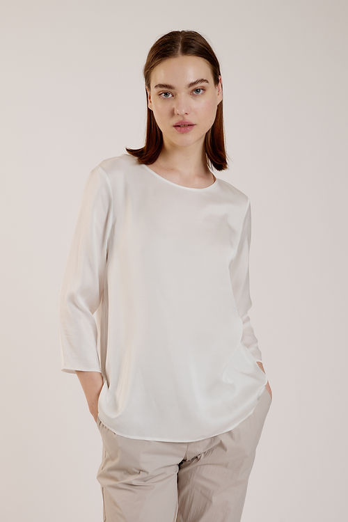 CLASSIC FLOWING BLOUSE - WHITE