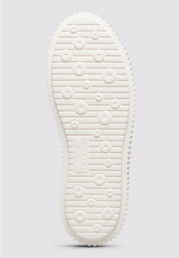 HERIKA MESH AND METALLIC LEATHER SNEAKER - WHITE/SILVER