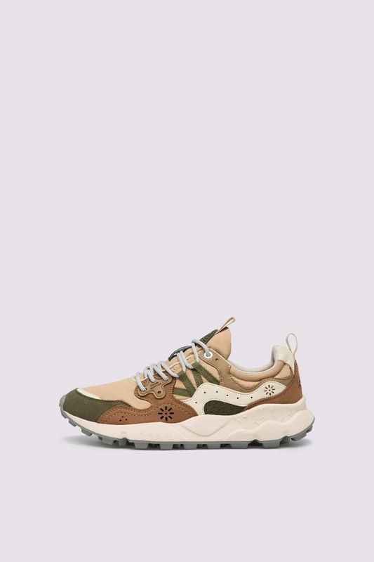 YAMANO 3 MAN KAISO ECO SUEDE NYLON SNEAKER - SAND/GREY