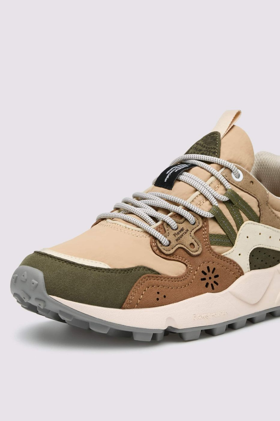YAMANO 3 MAN KAISO ECO SUEDE NYLON SNEAKER - SAND/GREY