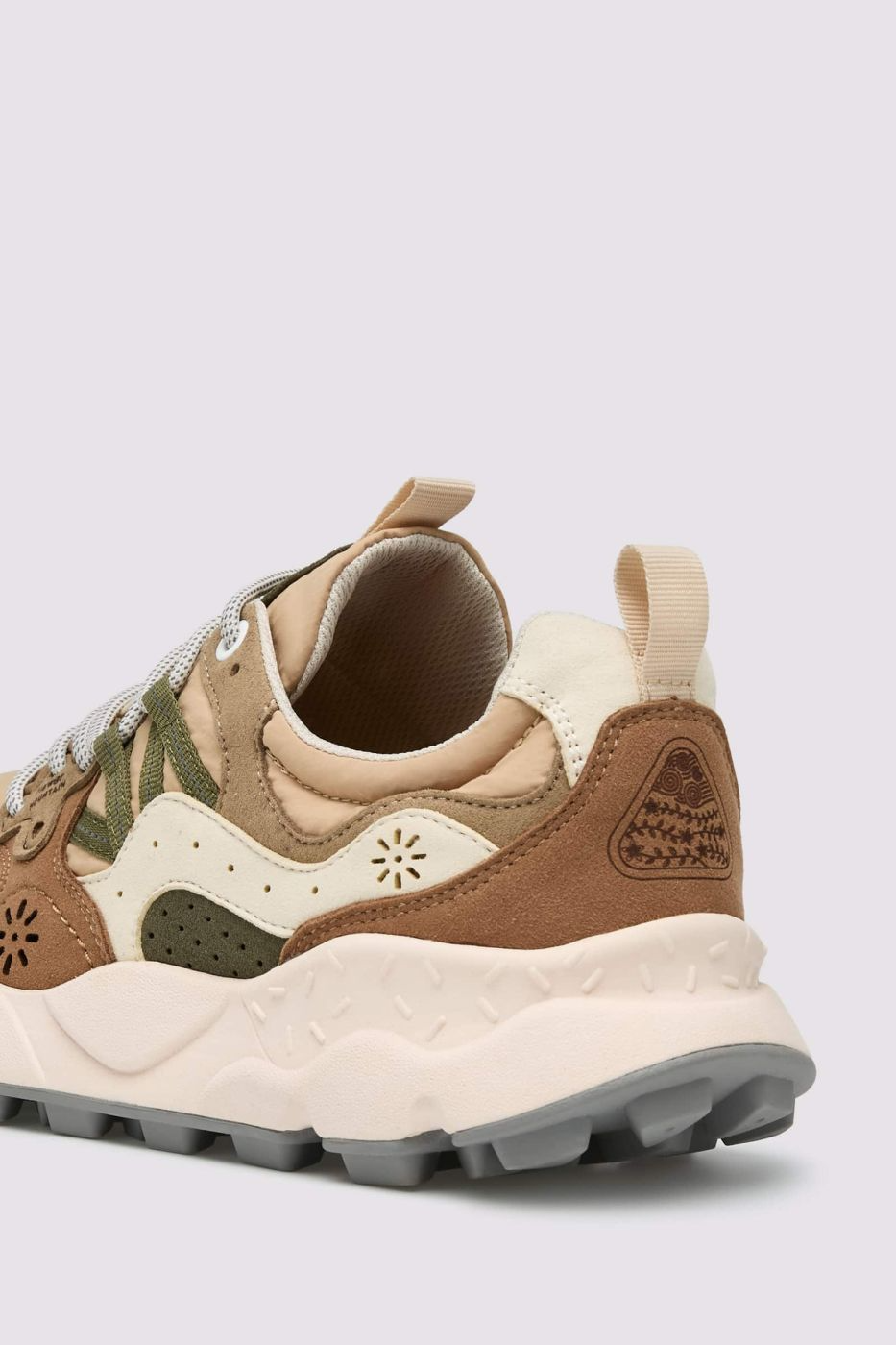 YAMANO 3 MAN KAISO ECO SUEDE NYLON SNEAKER - SAND/GREY