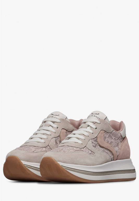 MERRY MESH SUEDE LACE SNEAKER - ICE/POWDER
