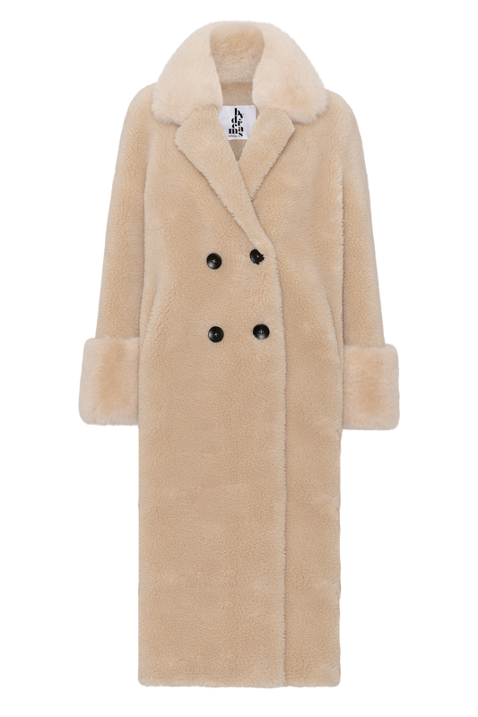 FIONA LONG WOOL COAT - BEIGE