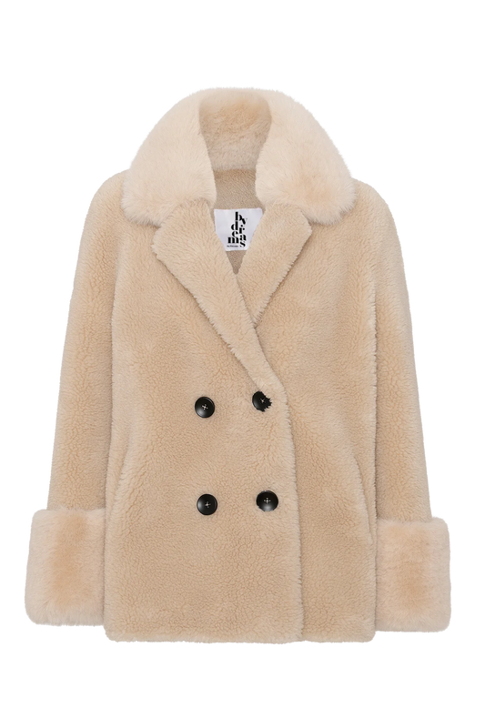 FIONA SHORT WOOL COAT - BEIGE