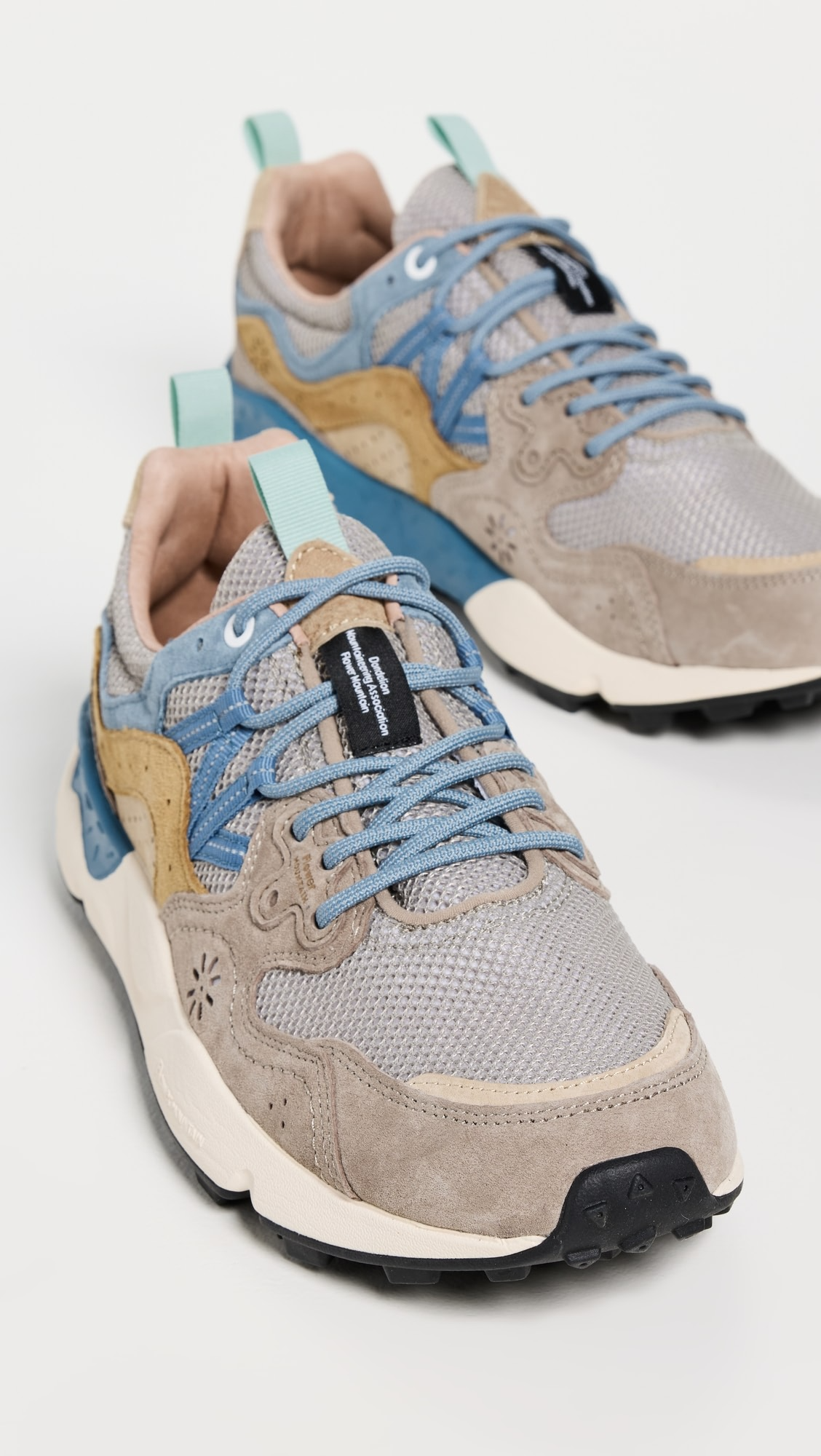 YAMANO 3 MAN SUEDE RETE SNEAKER - STONE/GREY