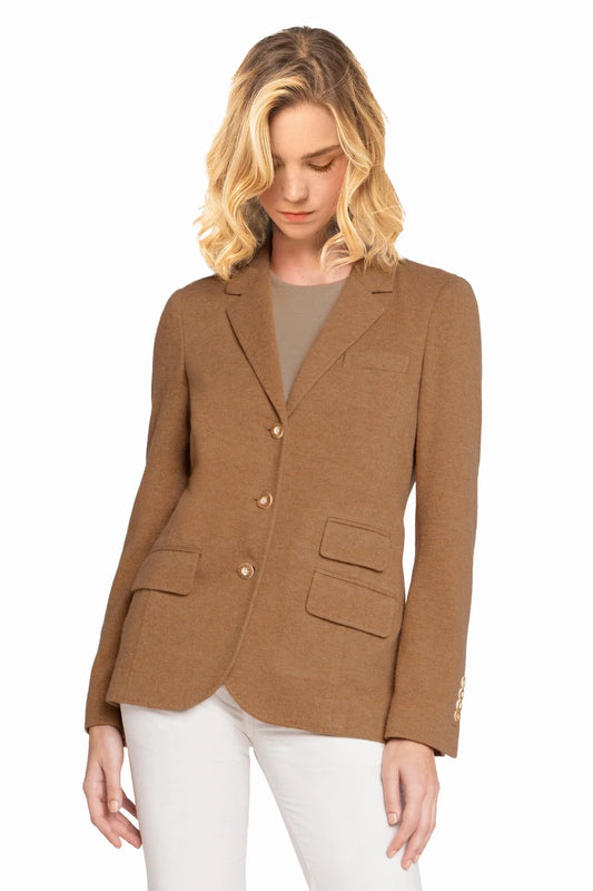 COCO BROWN CASHMERE KNIT BLAZER