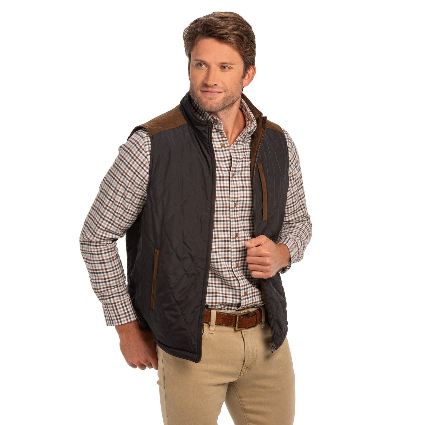 HIGH POINT REVERSIBLE VEST - BLACK & BROWN