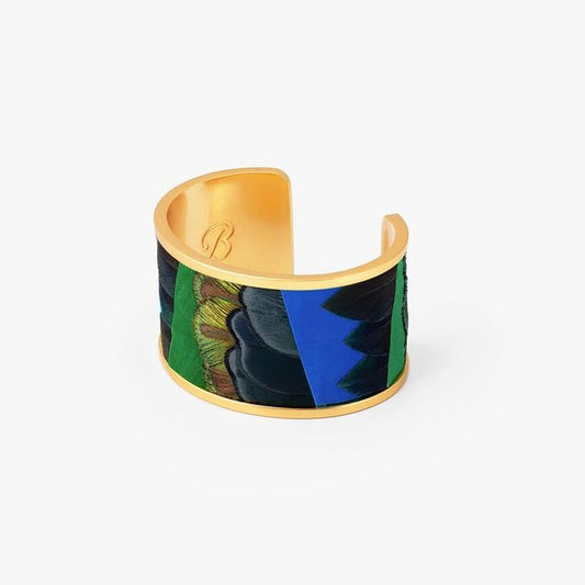 HIGH ROCK WIDE CUFF FEATHER BRACELET