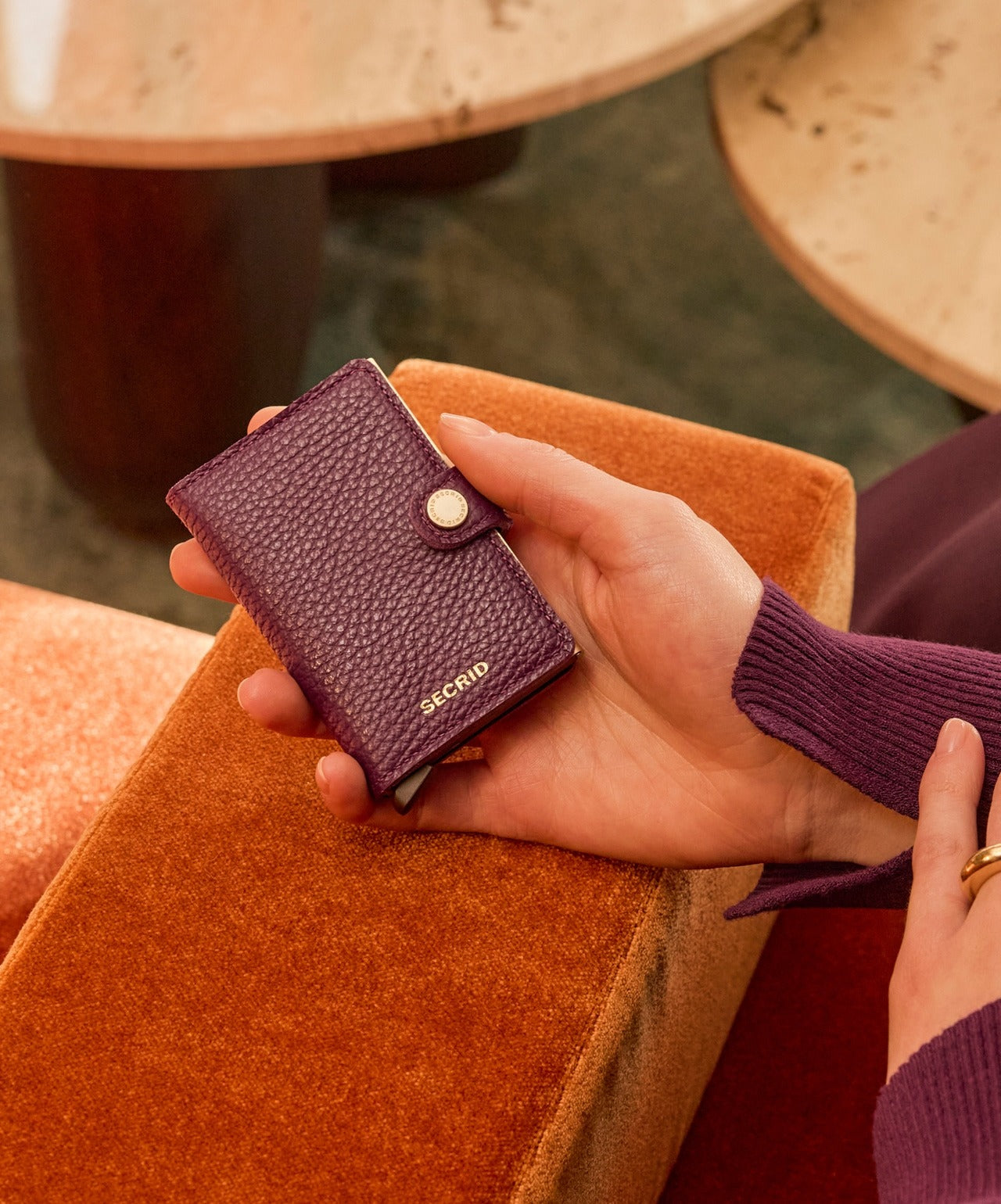 MINIWALLET - PEBBLE GRAPE