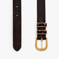 OVER THE MOON MADDIE LEATHER BELT WITH FEATHER DETAIL - CHOCOLATE TURKEY