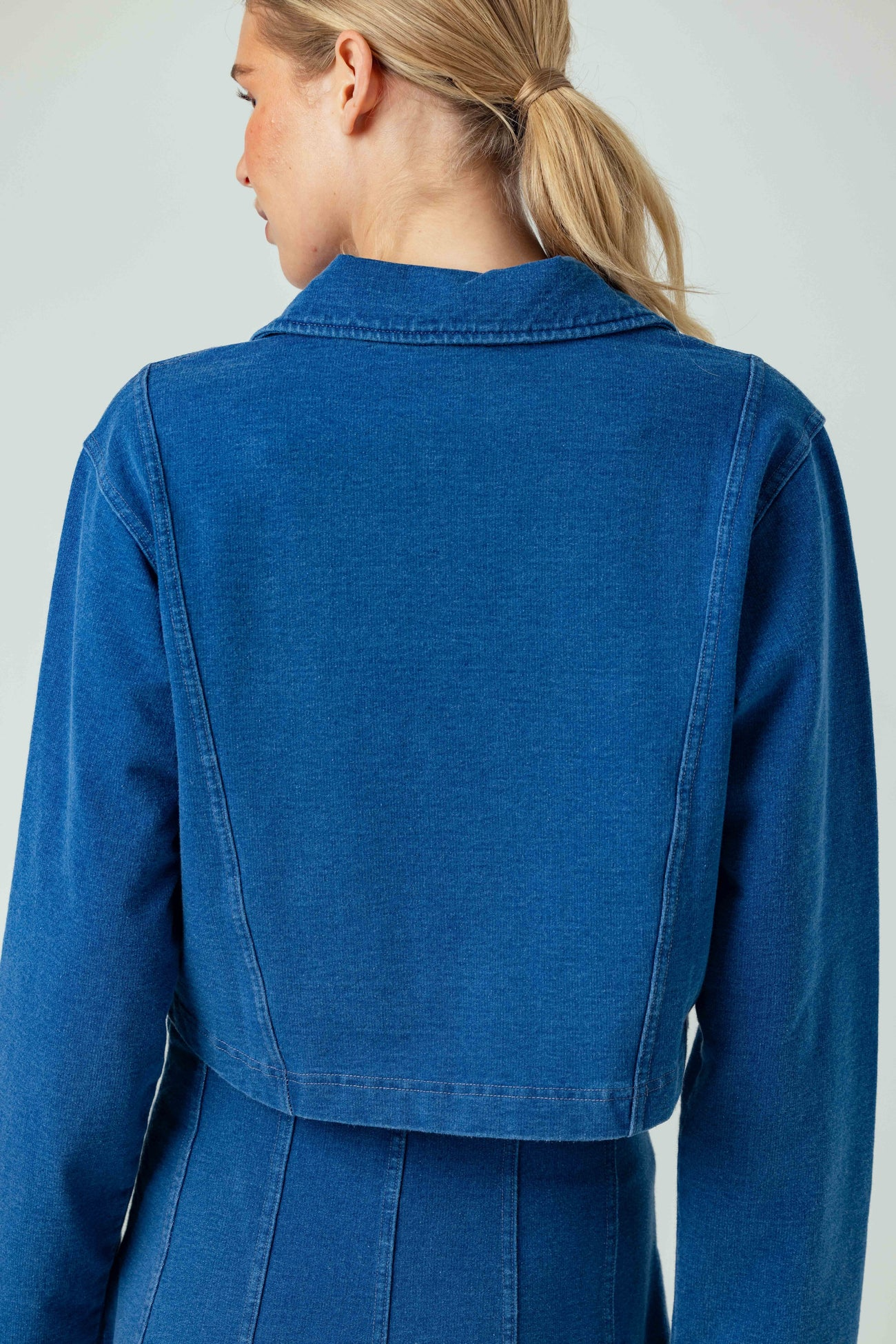 LILLE ZIP FRONT SHACKET - MEDIUM WASH DENIM