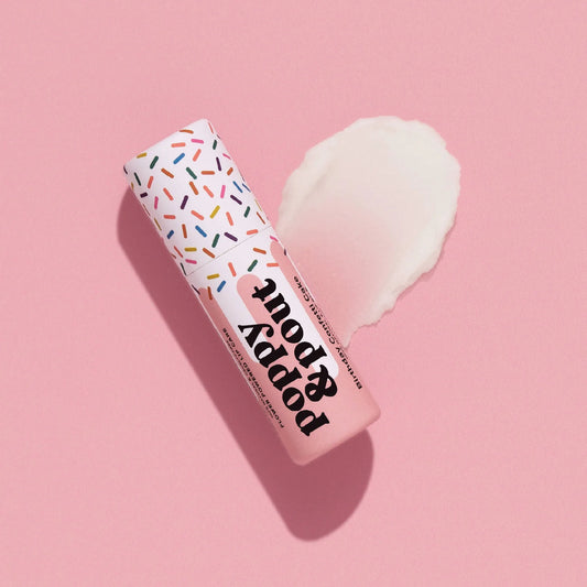 POPPY & POUT LIP BALM- PINK BIRTHDAY CONFETTI