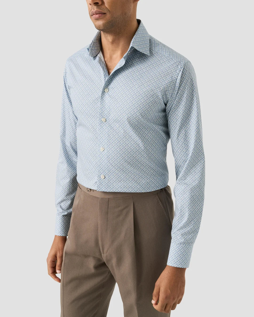 LIGHT BLUE COCKTAIL PRINT SIGNATURE TWIL SHIRT