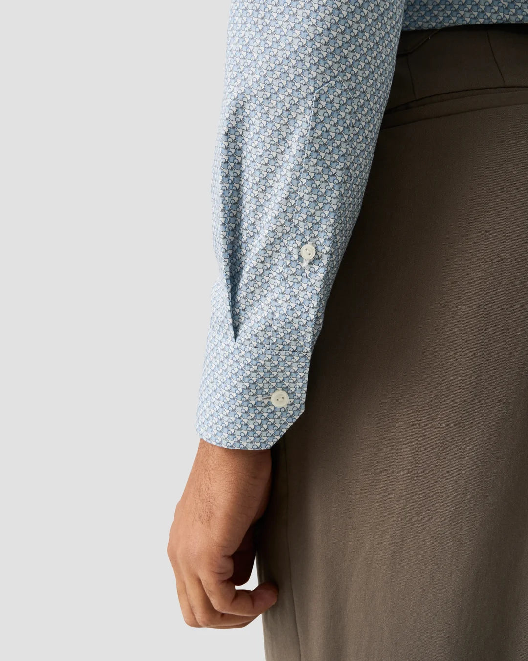 LIGHT BLUE COCKTAIL PRINT SIGNATURE TWIL SHIRT