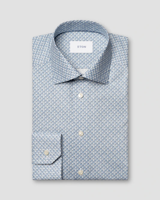 LIGHT BLUE COCKTAIL PRINT SIGNATURE TWIL SHIRT