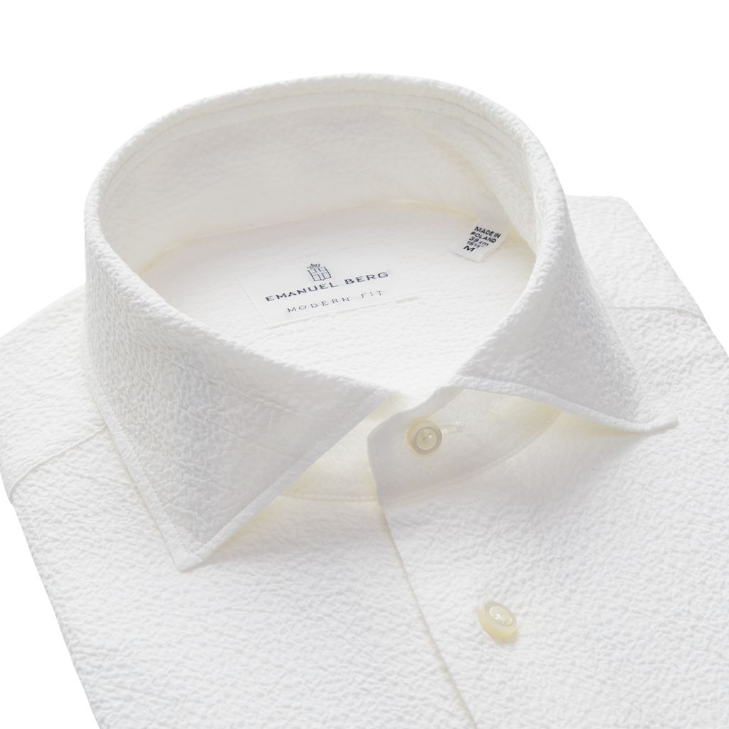 BYRON TEXTURED CRINKLE SHIRT - WHITE