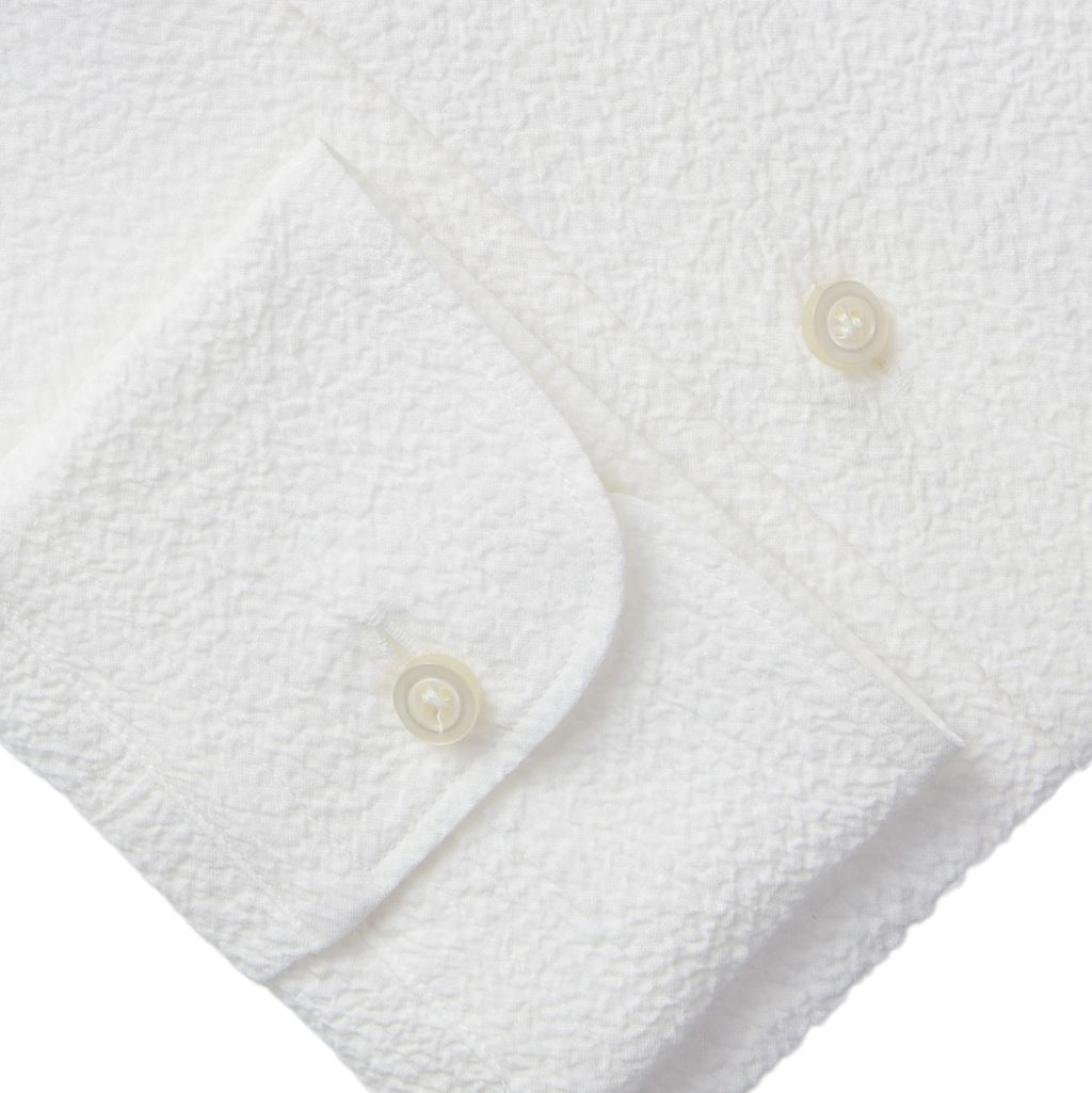BYRON TEXTURED CRINKLE SHIRT - WHITE