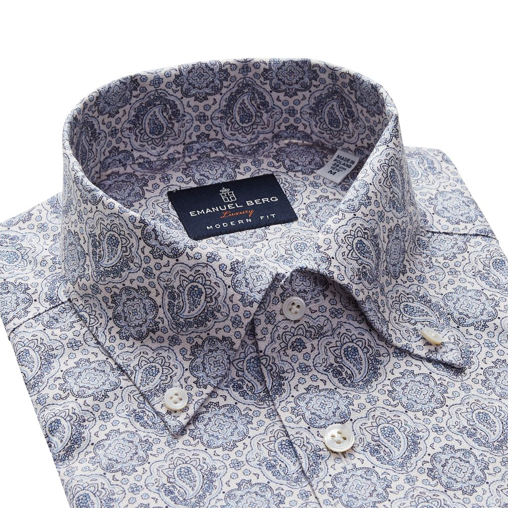 BELLAGIO MANDALA PAISLEY PRINT SHIRT - BRIGHT BLUE