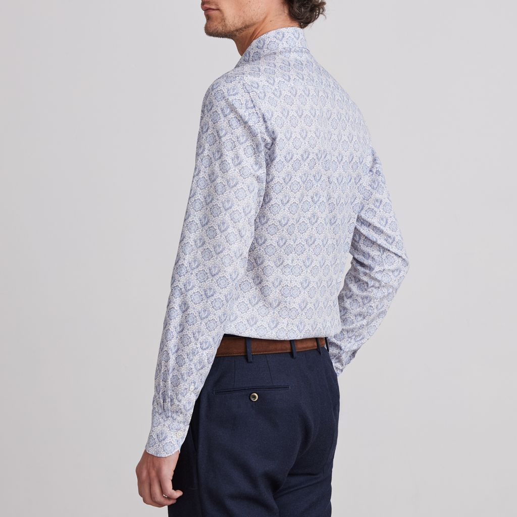 BELLAGIO MANDALA PAISLEY PRINT SHIRT - BRIGHT BLUE
