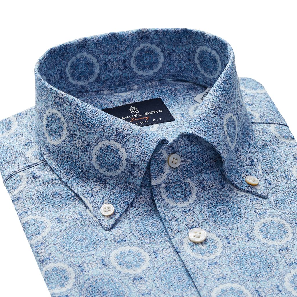 BELLAGIO LARGE MANDALA PRINT SHIRT - MEDIUM BLUE