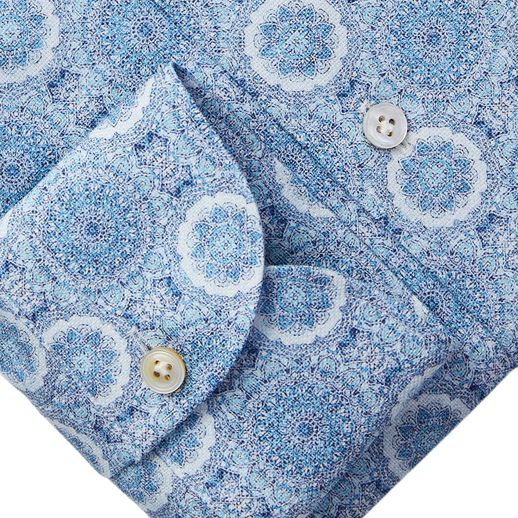 BELLAGIO LARGE MANDALA PRINT SHIRT - MEDIUM BLUE