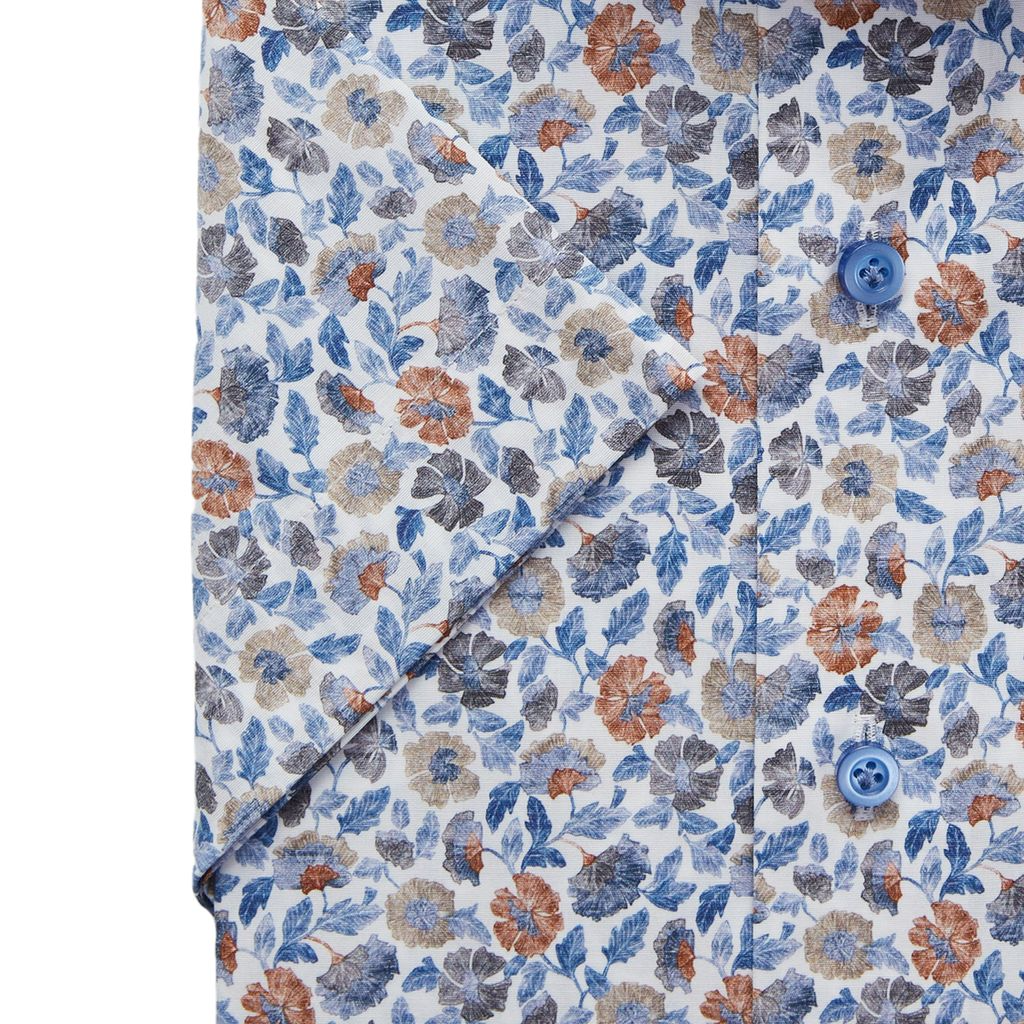 MARSEILLE FLORAL PRINT SHORT SLEEVE SHIRT - BLUE