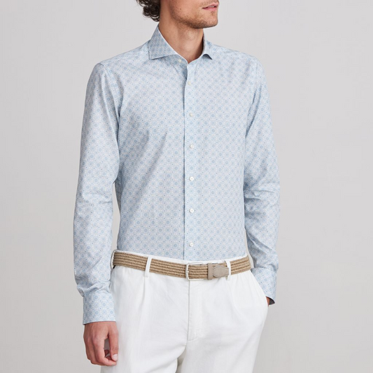 HARVARD MANDALA PRINT SHIRT - LIGHT PASTEL BLUE