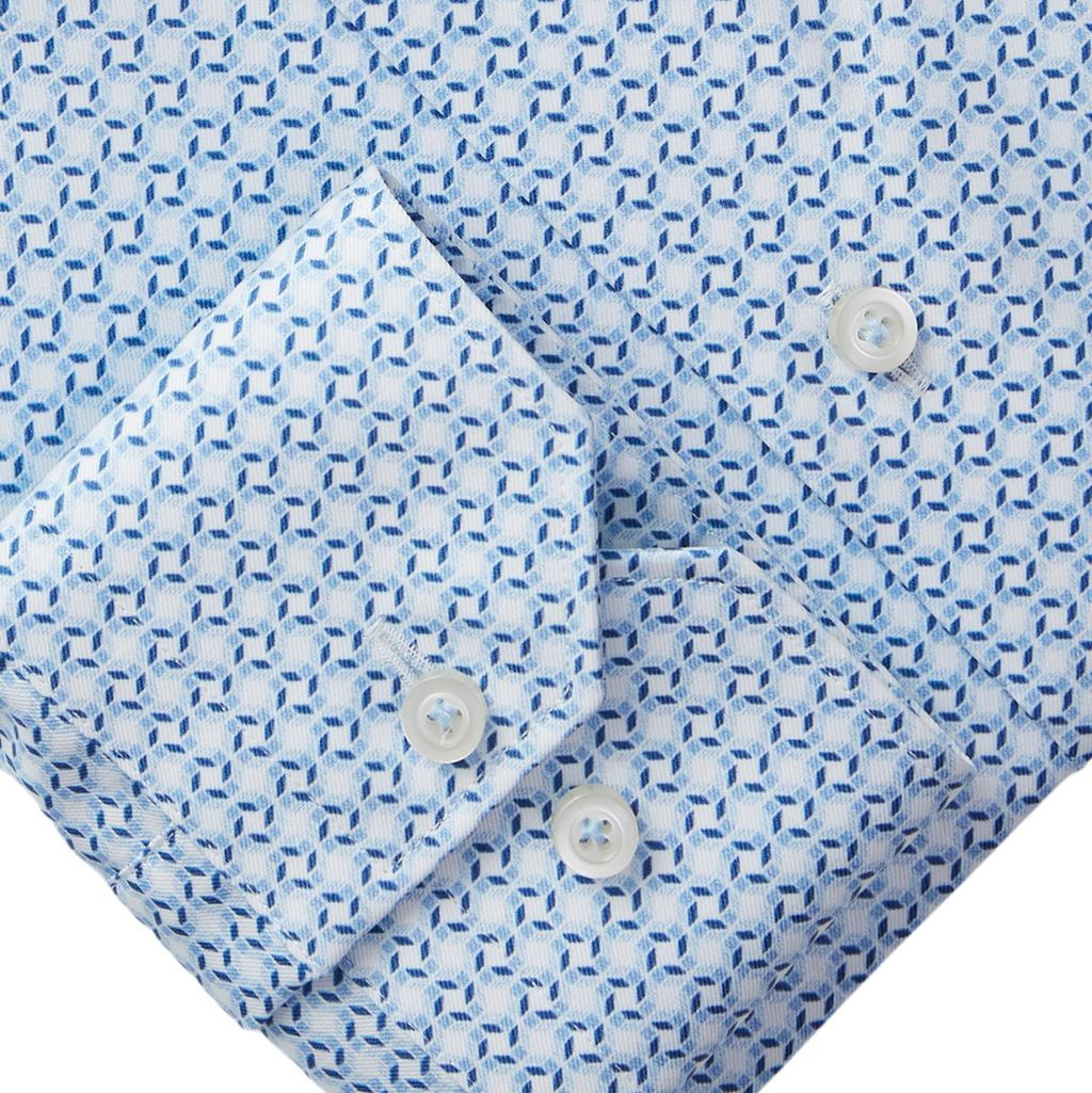 HARVARD GEOMETRIC PRINT SHIRT - BRIGHT BLUE