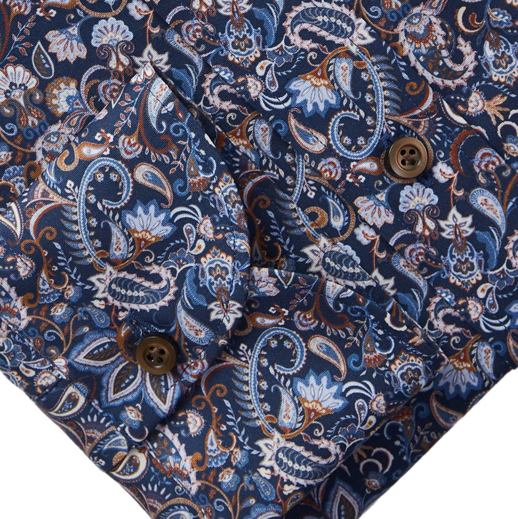 MARSEILLE PAISLEY PRINT SHIRT - DARK BLUE