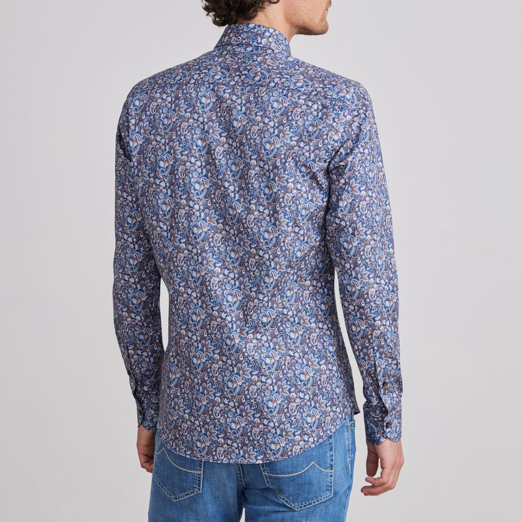 MARSEILLE PAISLEY PRINT SHIRT - DARK BLUE