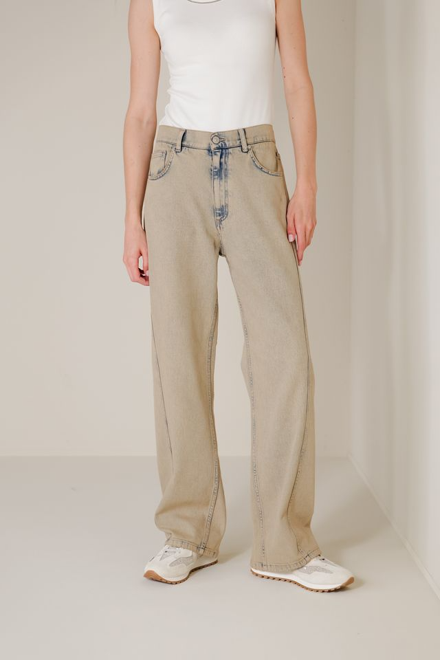 SAND WASH WIDE LEG JEANS