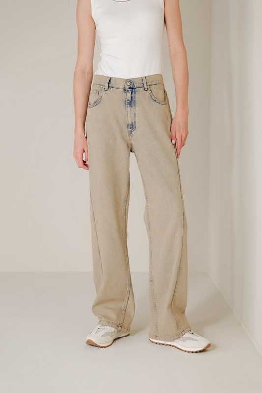 SAND WASH WIDE LEG JEANS