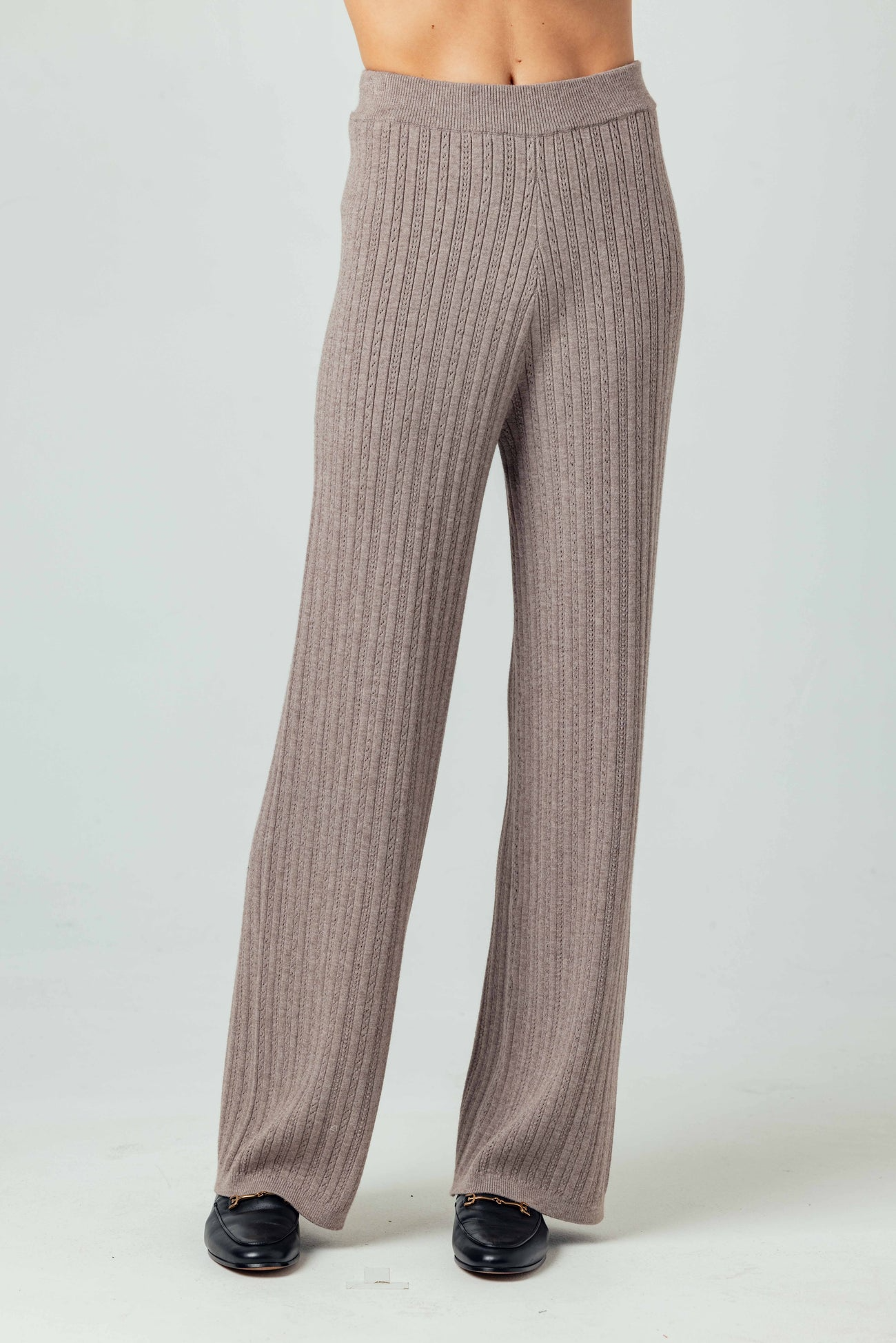 CORSICA KNIT PANT - POINTELLE LATTE